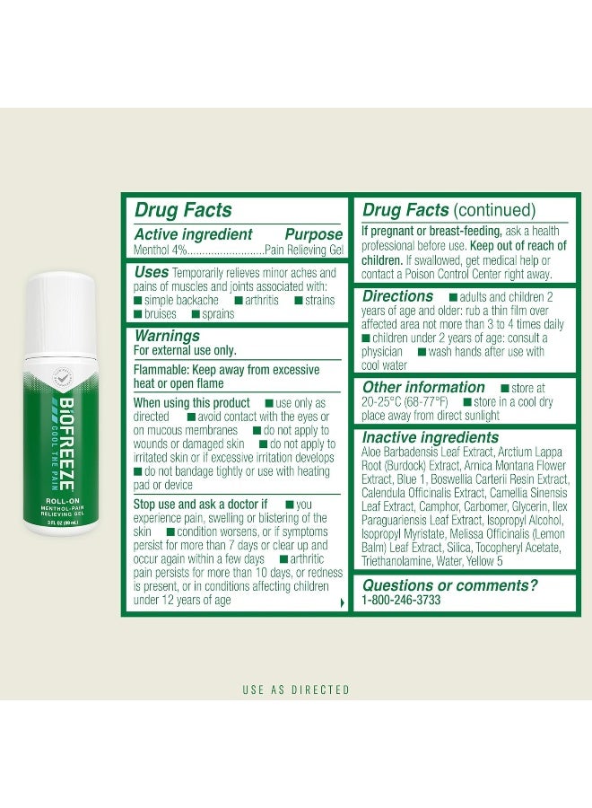 Biofreeze Pack Of 3 Pain Relief Roll-On 89 Ml - Image 5